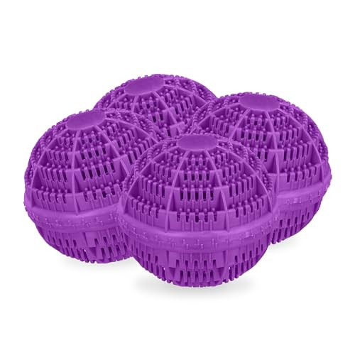 Relaxdays Wasbollen set van 4, paars