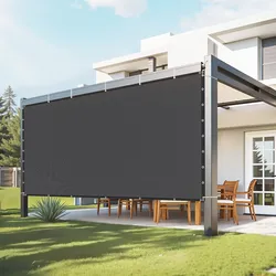 VEVOR 90 % Sonnenschutztuch Sichtschutz Schattenabdeckung (244 x 366 cm) für Pergola mit Edelstahlösen, Sonnensegeltuch mit 140 g/m2 HDPE-Material, für Outdoor Terrasse Garten Hinterhof (Schwarz)