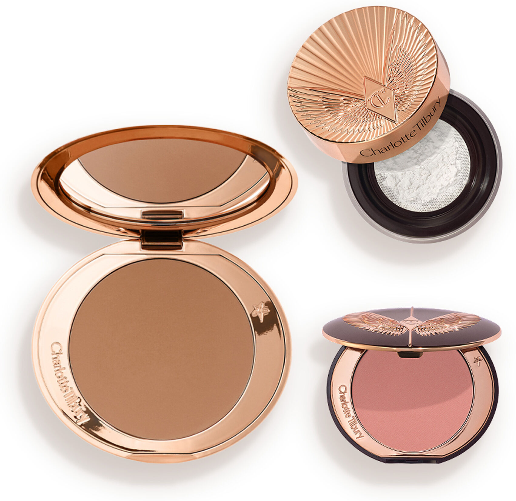 Airbrush Flawless Blur, Bronze + Blush Trio - Face Kit Charlotte Tilbury 3015 Airbrush Flawless Blur, Bronze + Blush Trio Size: