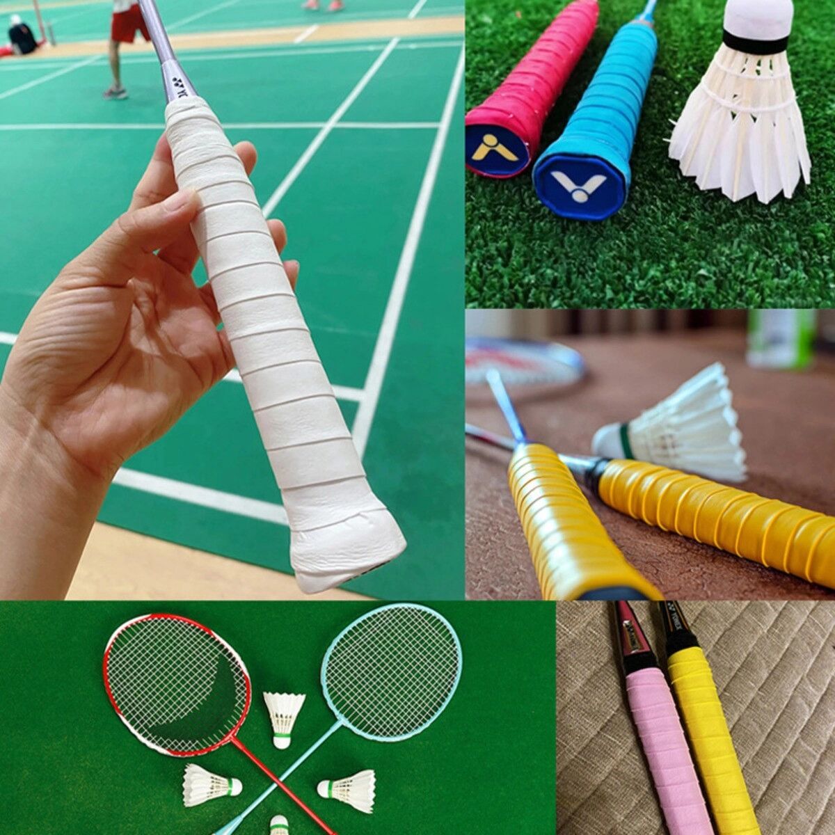 INF Badminton Overgrip PU Griffband 3er-Pack — Schweißabsorbierendes, rutschfestes Griffband, 120cm x 2.5cm Weiß