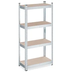 Relaxdays 2x Verzinktes Lastregal 120x60x30, braun Hellbraun,Silber