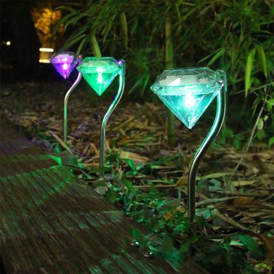 Outdoor Solar Garden Lights Diamond Solar Lights, Solar 4pcs Led Diamond Light For Walkway, Lawn, Patio, Yard, Driveway Path Landscape colorful 4pack