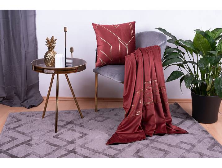 Plaid et coussin déco Prisma 125 Rouge Polyester