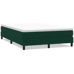 vidaXL Boxspringbett ohne Matratze Dunkelgrün 140x210 cm Samt