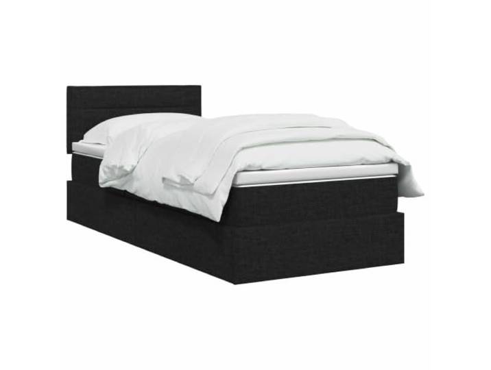 PUGYNBK Aufbewahrungsbett, 100 x 200 cm, Schwarz, Samt Hydraulische Hubung, Lattenrost inklusive, mittlere Festigkeit, Massivholz, Polyester