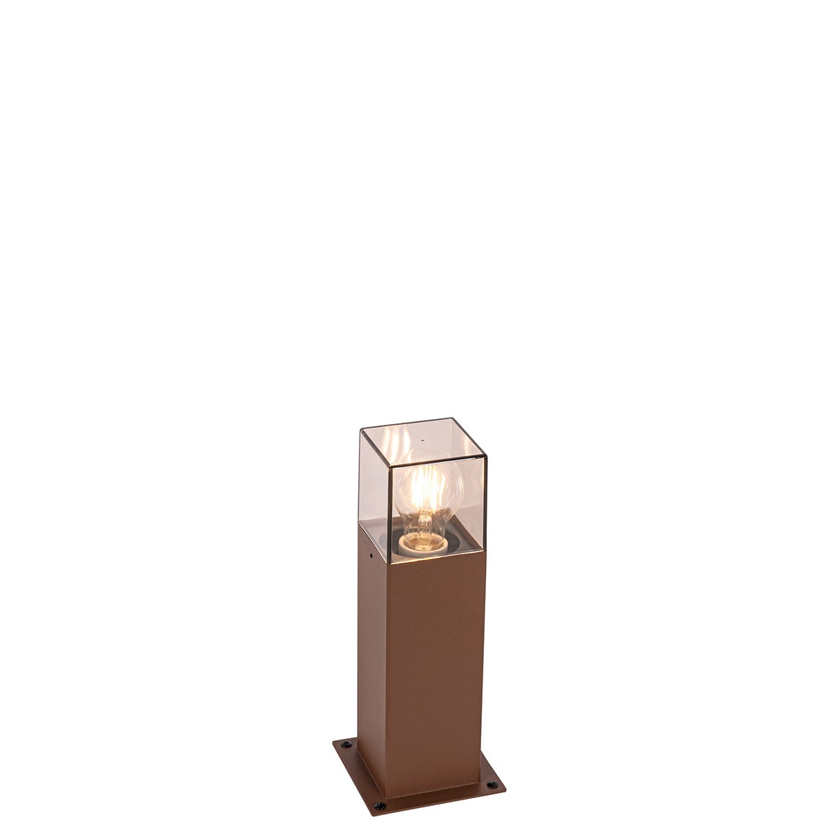 Qazqa Smart staande buitenlamp bruin met Wifi en dimbare LED-lamp