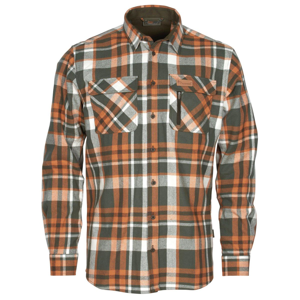 Pinewood Lappland Rough Flannel Shirt green/orange (120) L 1-54870120007