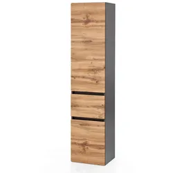 Held-Möbel Hochschrank Malmö Holzoptik Graphit / Eiche