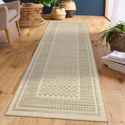 Garvee Small Plaid Bordered Geometric Area Rug