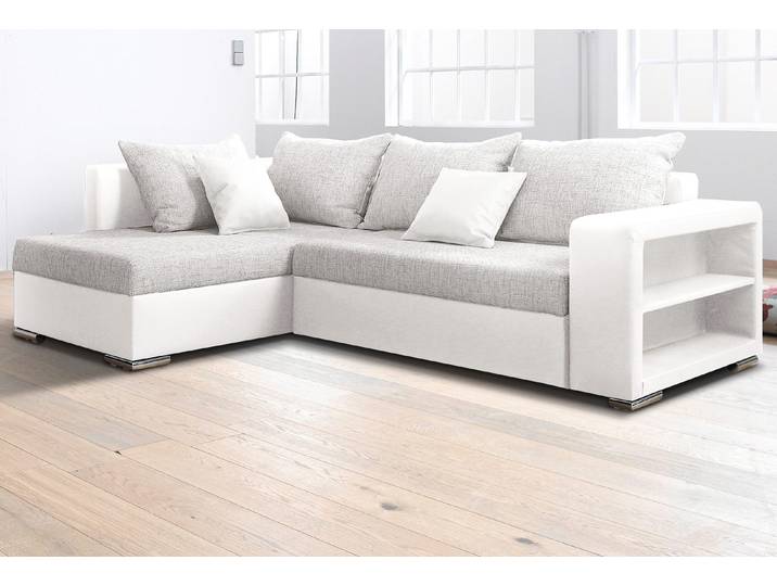 COLLECTION AB John L-Form, B: 226 cm Schlaffunktion, Bettkasten, Regalelement & 2 Zierkissen