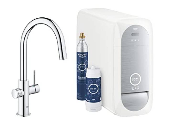 Grohe Blue Home Mitigeur Évier avec Système de Filtration de l'Eau\, avec Mousseur Extractible\, Bec C\, 31541000 (Import Allemagne)