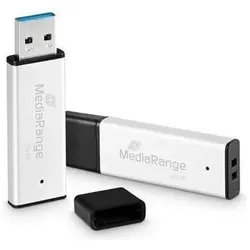 MediaRange MEMORY DRIVE FLASH USB3.2/256GB MR1903 (256 GB, USB-A), USB Stick, Schwarz, Silber