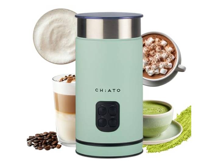 CHiATO milkPLAY Mousseur à lait électrique et mousseur à lait 4 en 1\, cuiseur à lait et chauffe-lait pour mousse froide\, matcha\, cacao et latte macchiato (vert)