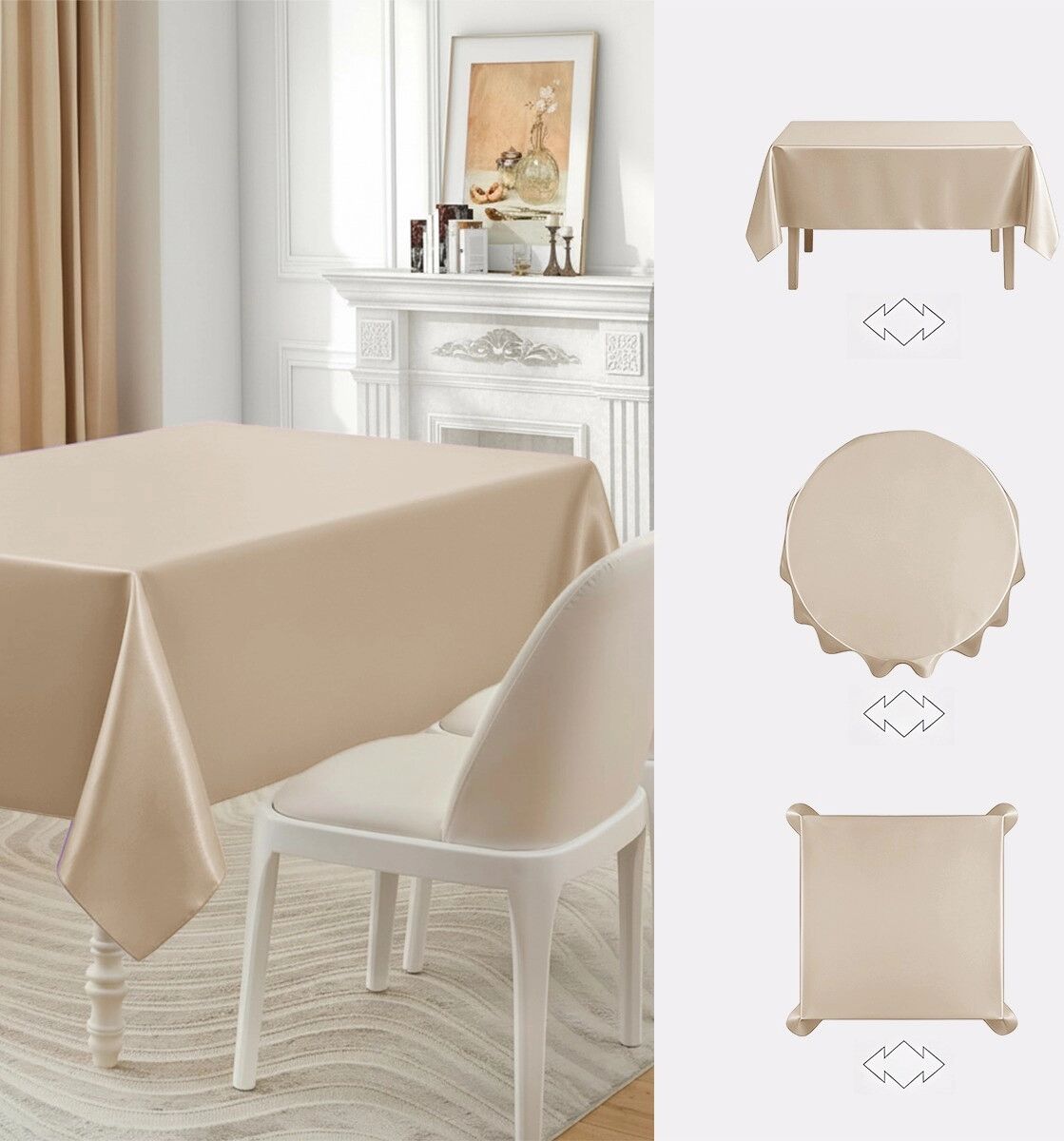 INF Polyester-Tischdecke für Outdoor-Hochzeiten, Bankette & Restaurants – rutschfest, faltbar, knitterresistent, mehrere S