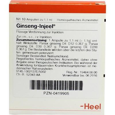 Biologische Heilmittel Heel GmbH GINSENG INJEEL Ampullen 10 St 00419905