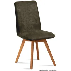 ESSZIMMERSTUHL (8er-Set) Dilga 47x92x60 Schwarz/Khaki