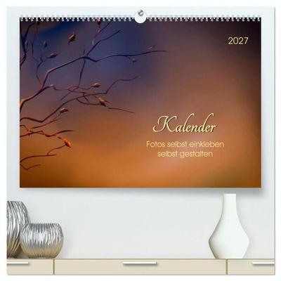 Kalender, Fotos selbst einkleben, selbst gestalten (hochwertiger Premium Wandkalender 2027 DIN A2 quer), Kunstdruck in Hochglanz