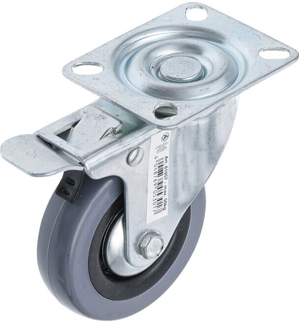 BGS Roue pivotante avec frein avec socle à visser Ø 75 mm ; BGS Do it yourself (81957)