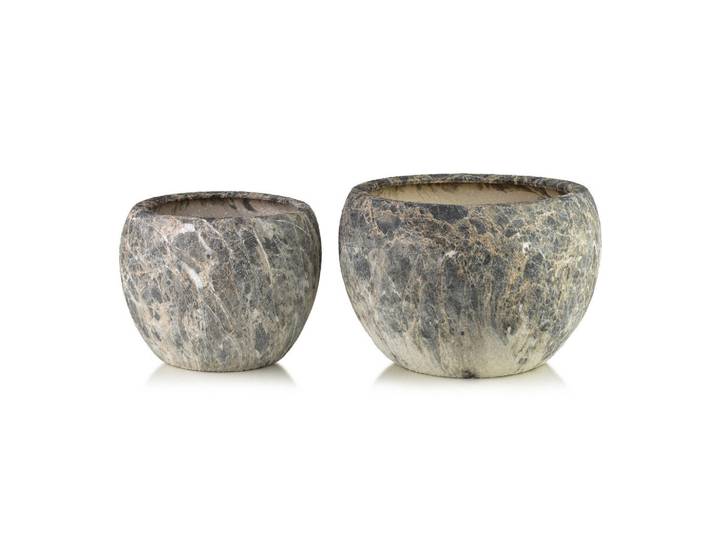 Mondex Übertöpfe Neva 2-tlg Beige Keramik, Grau, 45x47x47 cm, Dekoration, Blumen & Blumentöpfe, Übertöpfe