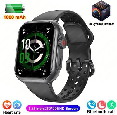 Inspire Daily Merch Waterproof Smart Watch Watch Ultra Men Women Heart Rate Bluetooth Call GPS Track Sport black