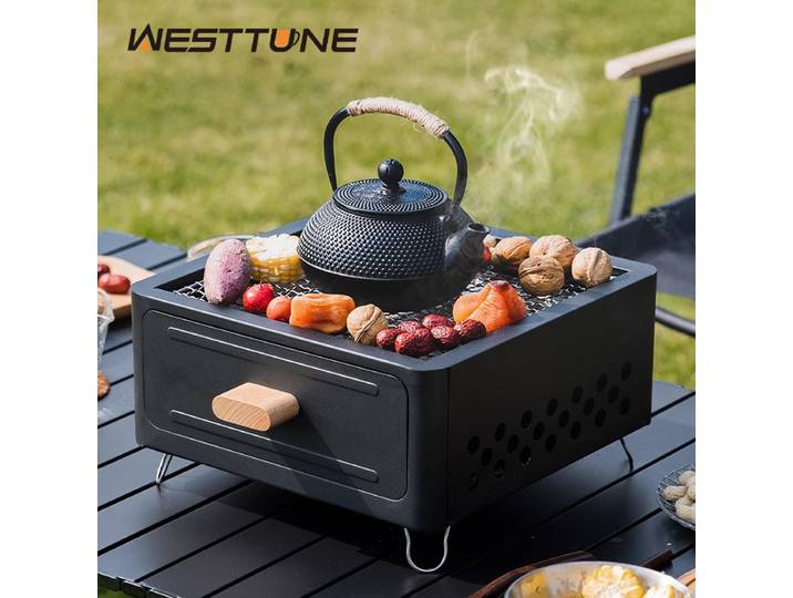 WESTTUNE – gril de Barbecue au charbon de bois d'extérieur, support de Barbecue antiadhésif, brasero chauffant, poêle de gril domestique Portable pour Camping BBQ