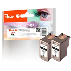 Peach Doppelpack Druckköpfe schwarz kompatibel zu Canon PG-50BK*2, 0616B001