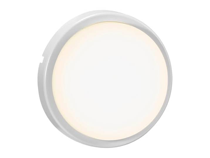 Nordlux CUBA Outdoor Energy LED Wand-/Deckenleuchte Rund – IP54 Wasserdicht, 700lm Warmweiß (3000K), Modernes Design, Weiß – Ideal für Keller & Außenbereich