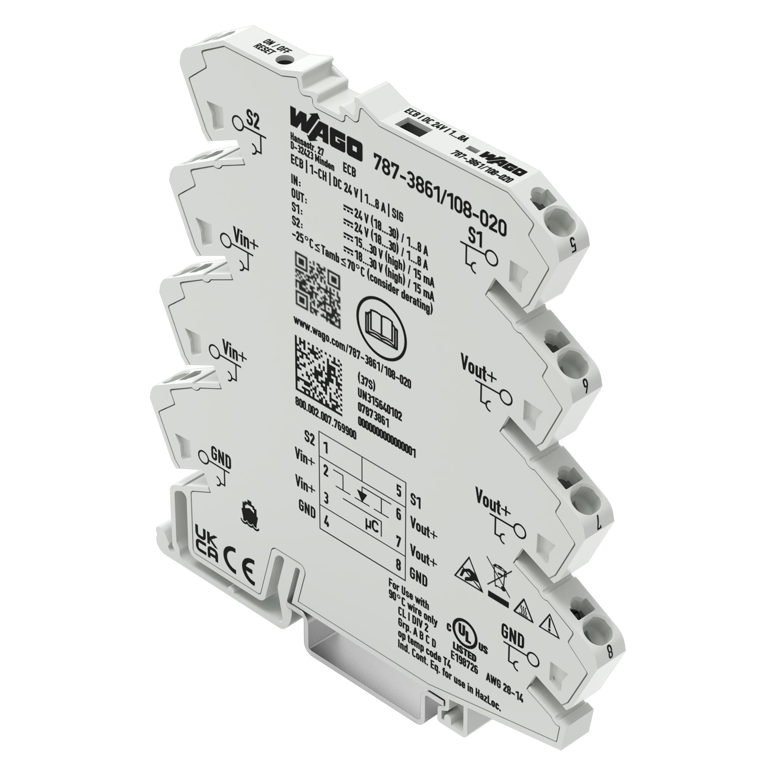 Wago 787-3861/108-020 Elektronischer Schutzschalter,1-kanalig (787-3861/108-020)