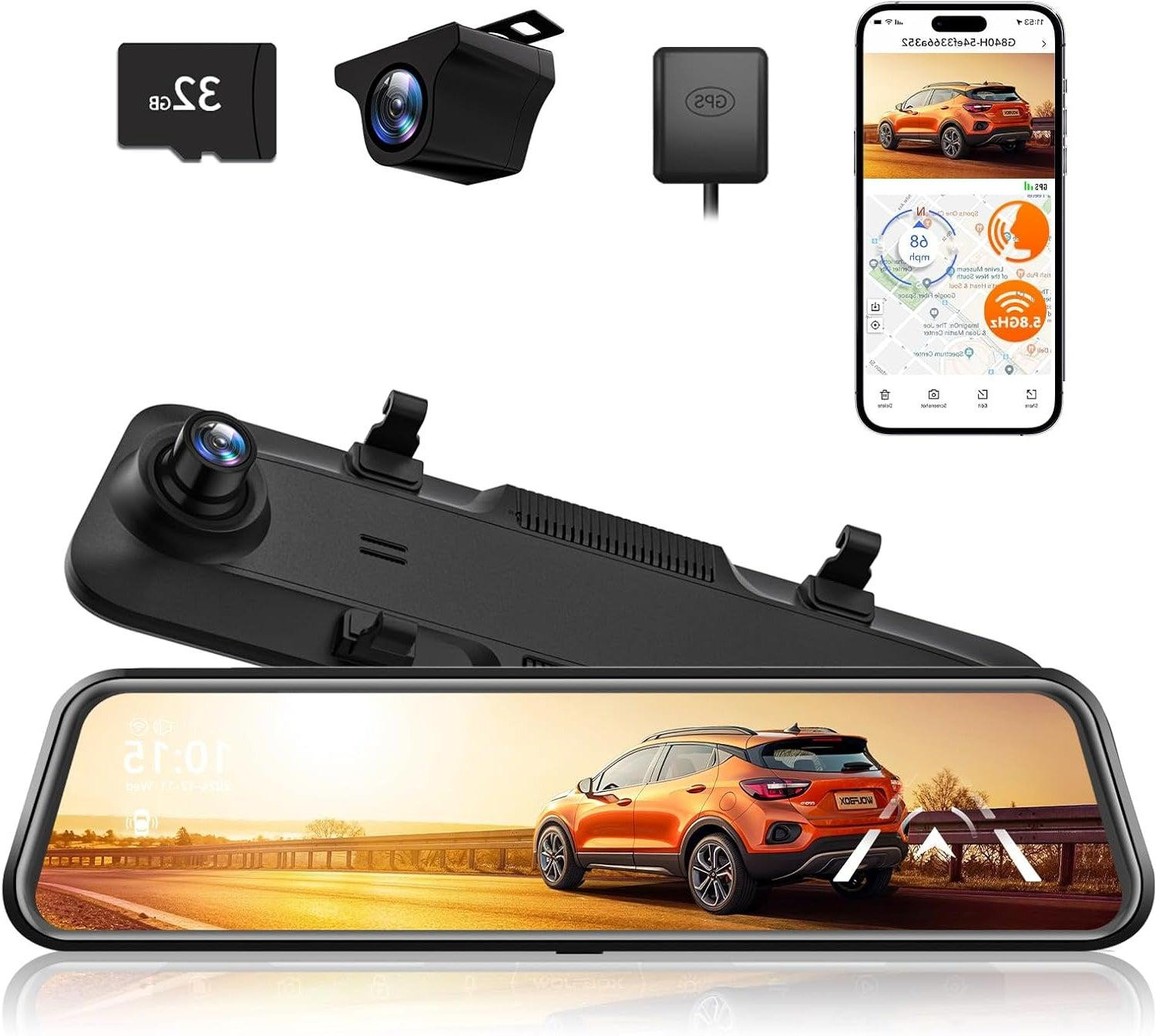 Selius Spiegel Dashcam met 12 Inch Scherm en Achteruitrijcamera