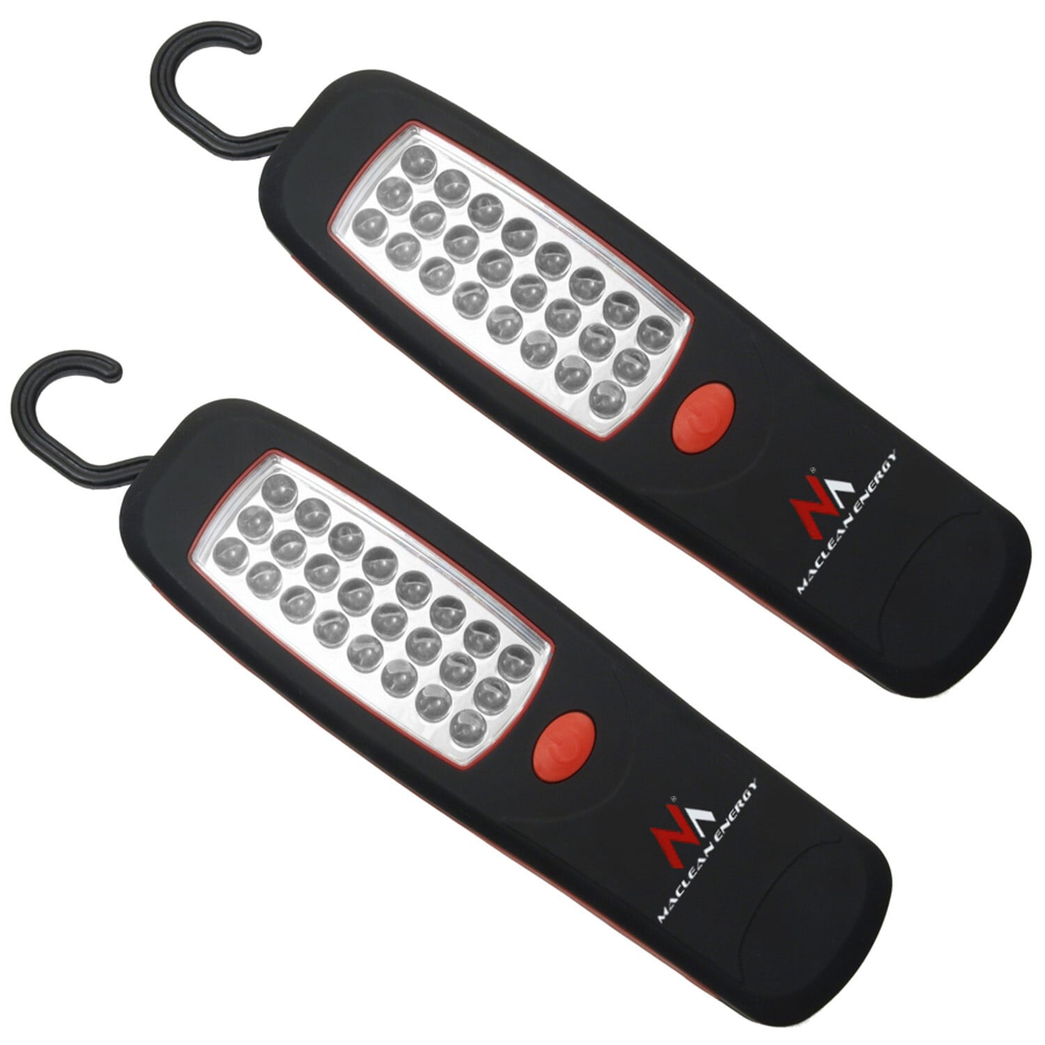 Set van 2 Maclean werkplaatslampen met 24 LED en magneethaak MCE03