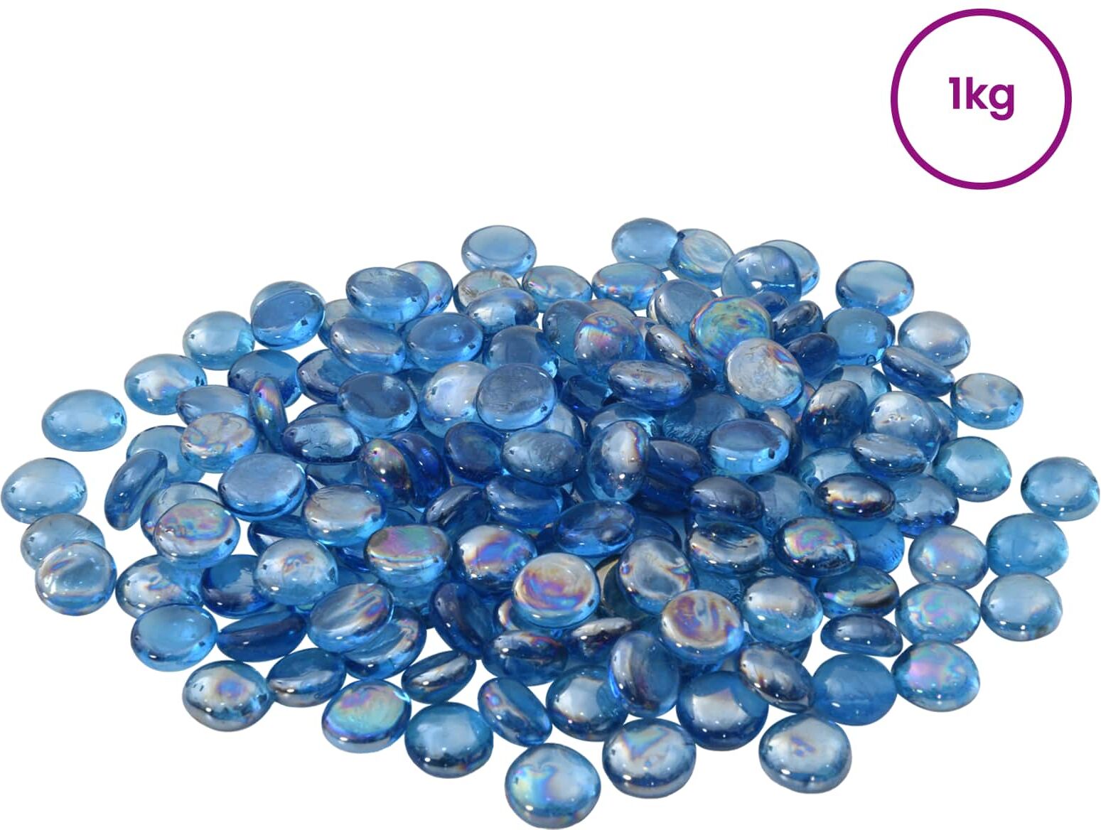 vidaXL Pépite en verre 17-19 mm Bleu cobalt clair Verre