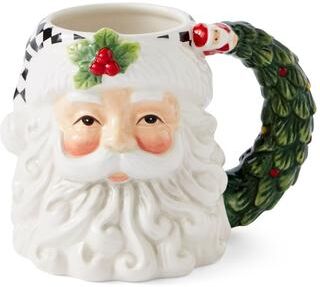 Spode Christmas Tree Black and White Santa Toby Mug