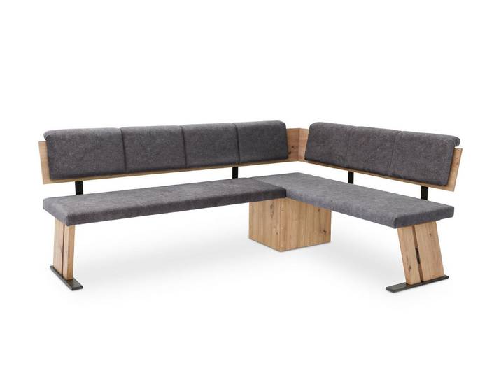 58 aufm Kessel Sitzbank Eckbank Dolorita für 5 Personen Holznachbildung Artisan Eiche/Grau (inkl. Versand, Lieferung bis Verwendungsstelle), Stabiler Stand dank Wangengestell und hochwertigen Materialien