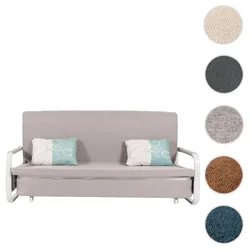 Schlafsofa HWC-M83, Schlafcouch Couch Sofa, Schlaffunktion Bettkasten Liegefläche, 190x185cm ~ Stoff/Textil hellgrau