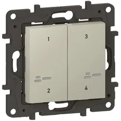 Legrand 863904 Niloe Step with Netatmo Szenentaster 4-Fach, Farbe: Sand