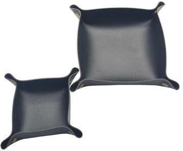 Uplift Essentials Collapsible Faux Leather Valet & Desktop Storage Tray black