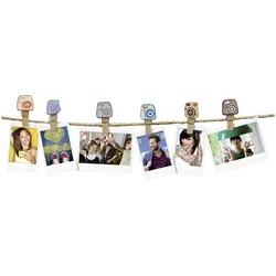 Fujifilm Instax Design Clips Camera - Fotohalterset - Holz