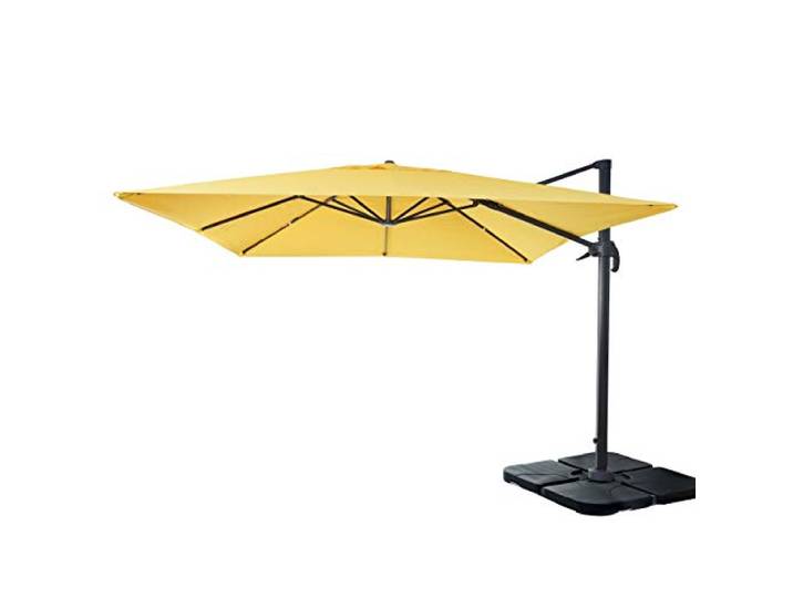 Mendler Gastronomie-Ampelschirm HWC-A96 3x3m Polyester - gelb