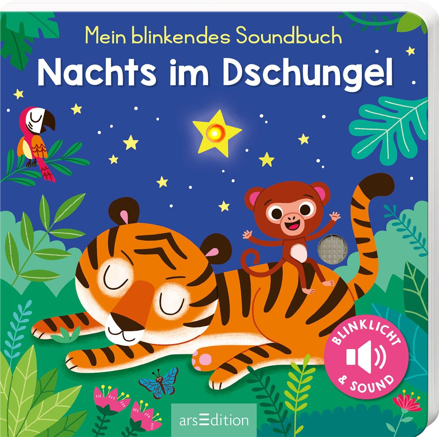 Maria Höck - Mein blinkendes Soundbuch – Nachts im Dschungel: Sound mit 1 LED Innovatives Pappbilderbuch mit Sound und Licht für Kleinkinder ab 12 Monaten - Preis vom 02.10.2026 23:42:20 h