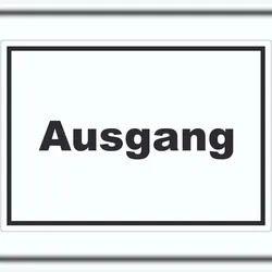 HB-Druck Ausgang Aufkleber mit Text Exit Schluss waagerecht A4 (210x297mm)