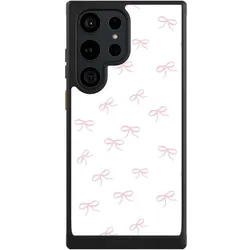 Nivocase Hülle für Samsung Galaxy S23 Ultra Handyhülle NIVOcore Case Schwarz Muster Schleife Schleifen (Samsung Galaxy S23 Ultra), Smartphone Hülle, Schwarz