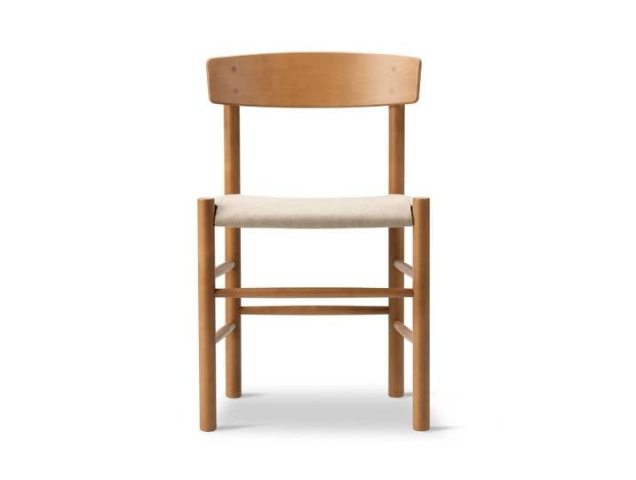 Fredericia Furniture J39 Stuhl Vintagelackierte Buche-Canvas Natur