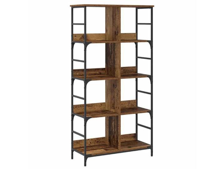 NOUVEAU Meuble Étagère - Étagère 4 niveaux 78 5x33x153cm métal PB - Bois ancien - Anti l'humidité - pour salon 45000