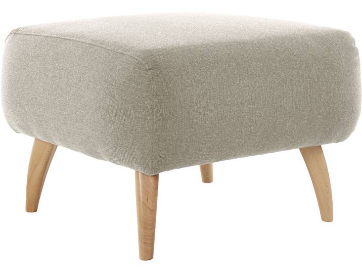 Hocker HOME AFFAIRE Baggio , grau (taupe), B:63cm H:45cm T:63cm, Hocker, Hocker, mit Holzfüssen