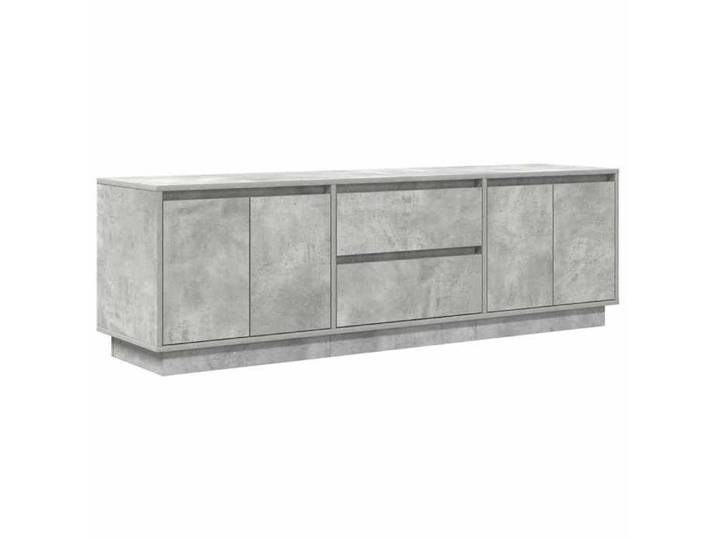 En soldes - Armoire TV à éclairage LED Buffet Salon Meuble TV Moderne gris béton 160 5x41x50cm 8_6949365