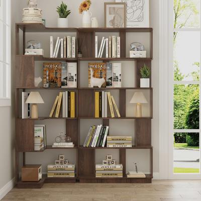 Kodotan sofa Set Of 2 Free Combination Bookcase Space Saving Corner Bookshelf, L-Shaped Bookcase + I-Shaped Bookcase