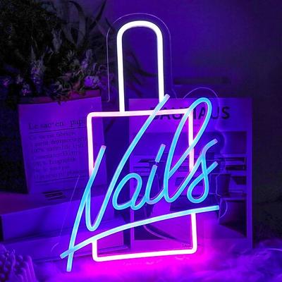 1 pc rosa mädchen finger brief styling licht nagel salon nagel nägel neon dekorative wand licht schlafzimmer atmosphäre licht usb power versorgung dimmbar