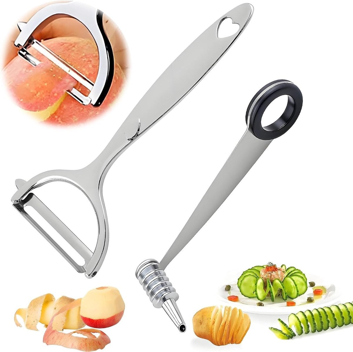 Professionele Groentesnijder - RVS Spiralsnijder voor Groenten en Fruit
