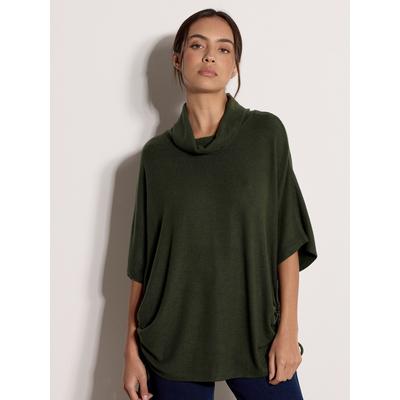 Fledermausshirt APRICOT "Oversize-Oberteil", Damen, Gr. XL, grün, Strick, , Modisch, normal normal, Rollkragen, Fledermausärmel, Shirts Fledermausshirt