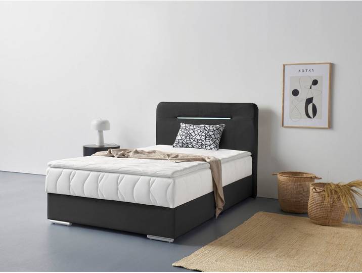 COTTA Boxbett Lighstar, inklusive LED-Beleuchtung, Topper, Bettkasten und Zierkissen